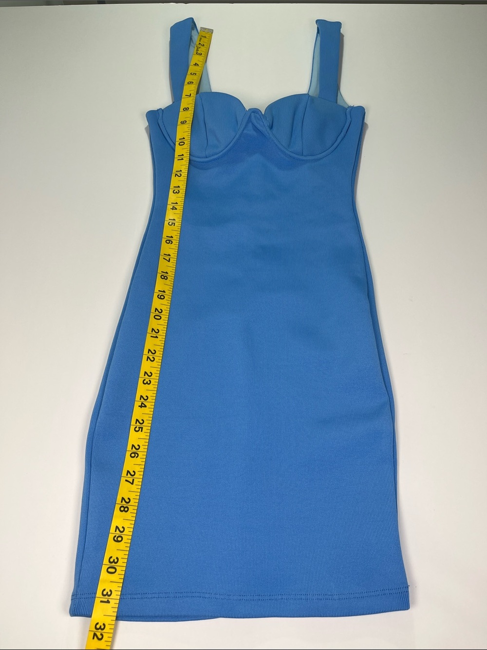Hello Molly Fitted Sky-Blue Bustier Mini Dress Sz 6/XS - Picture 3 of 10